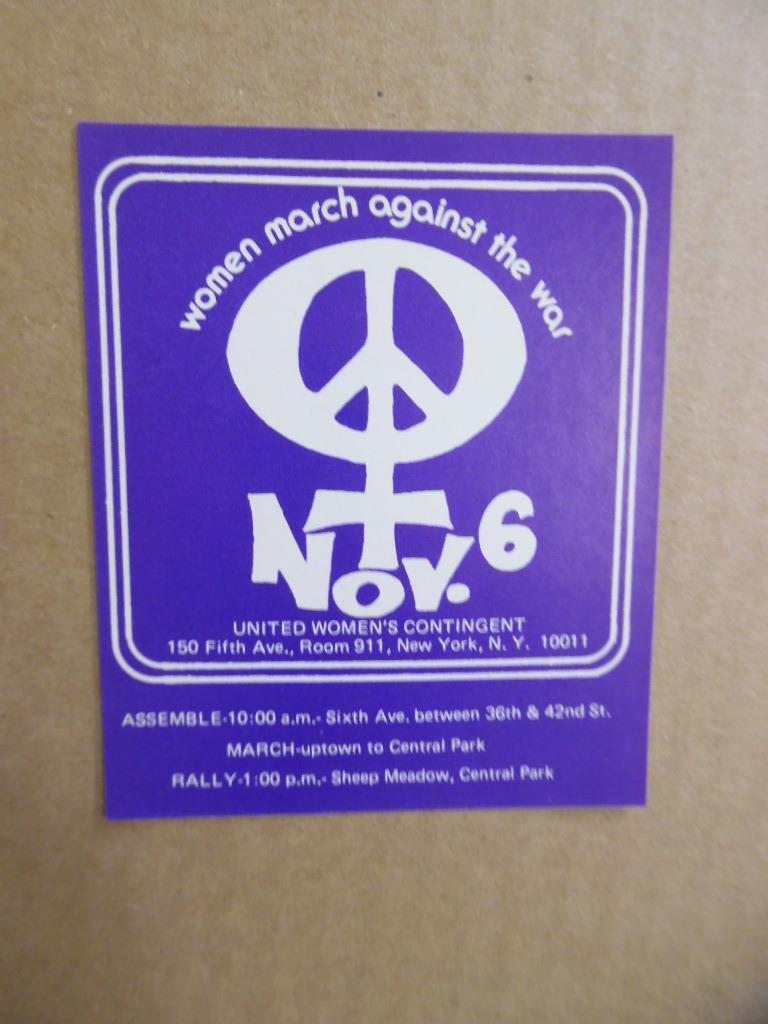 1971 Anti-Vietnam War Women March Against The War Leaflet Decal Vintage Original