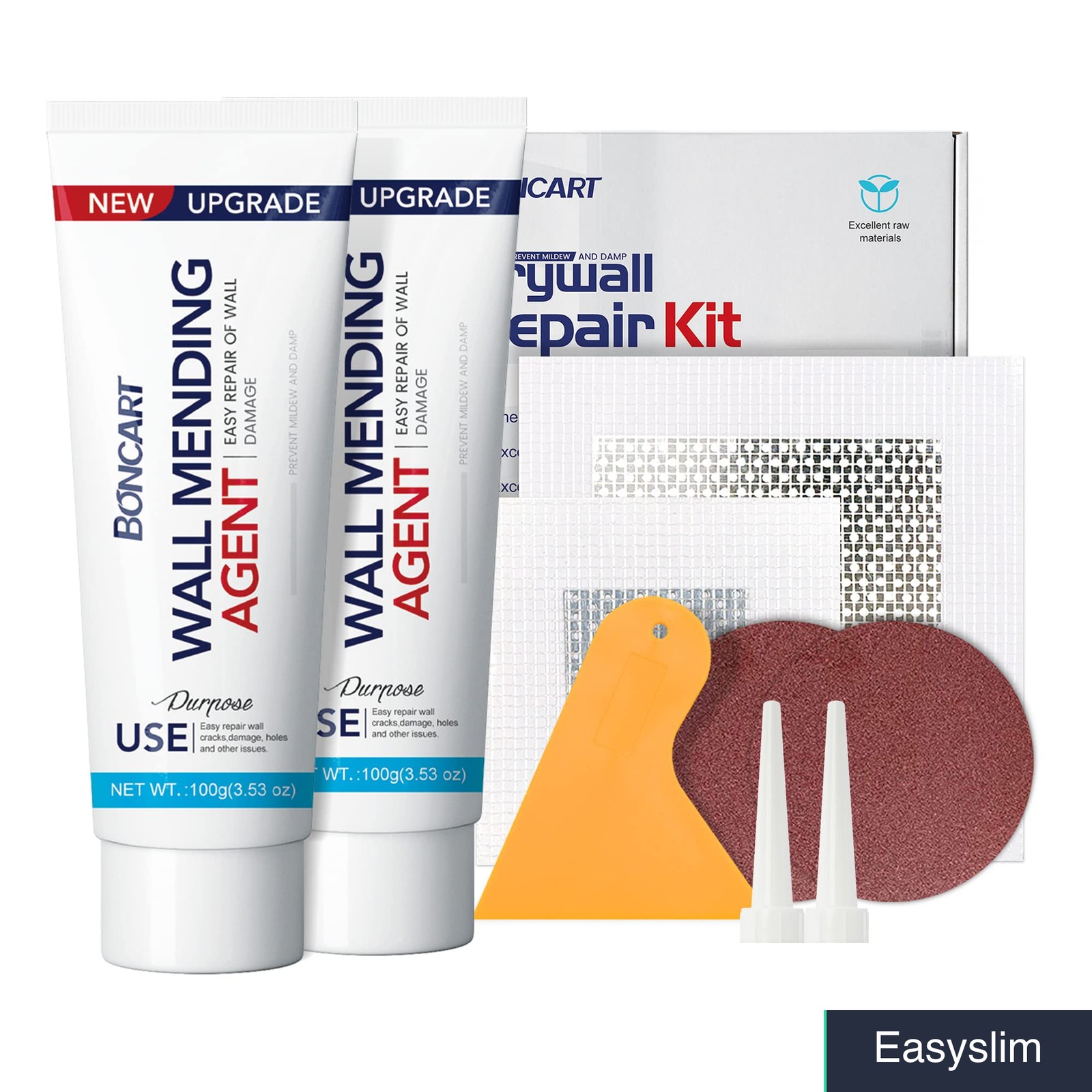 Wall Repair Kit Drywall Spackle Patches, Scraper, Sandpaper, 2 Pack