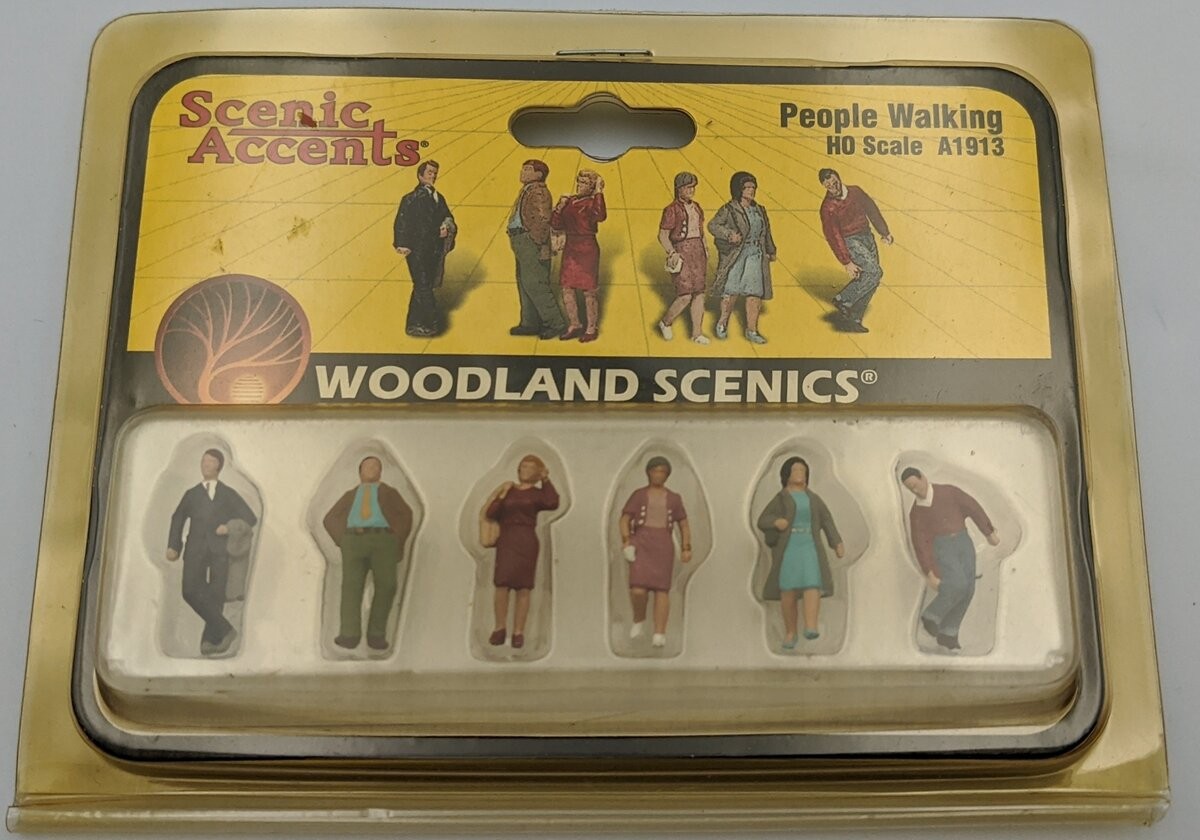 Woodland Scenics A1913 HO Walking People Scenic Accents Figures (Set of 6)