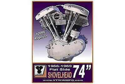 Flatside Shovelhead Engine Plaque Sign for Harley Davidson by V-Twin