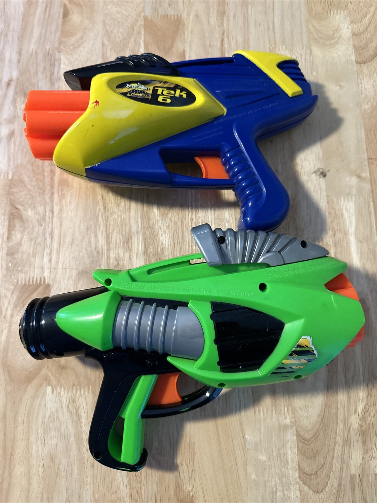 Lot of 2 Air Warriors Tek 6 Rotating Foam Dart Gun Toy Gun Only Buzz Bee Toys