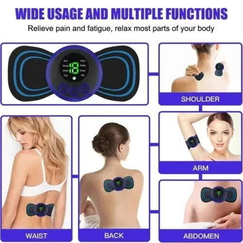 Portable Mini Electric EMS Neck Back Massager Cervical Massage Patch Stimulator