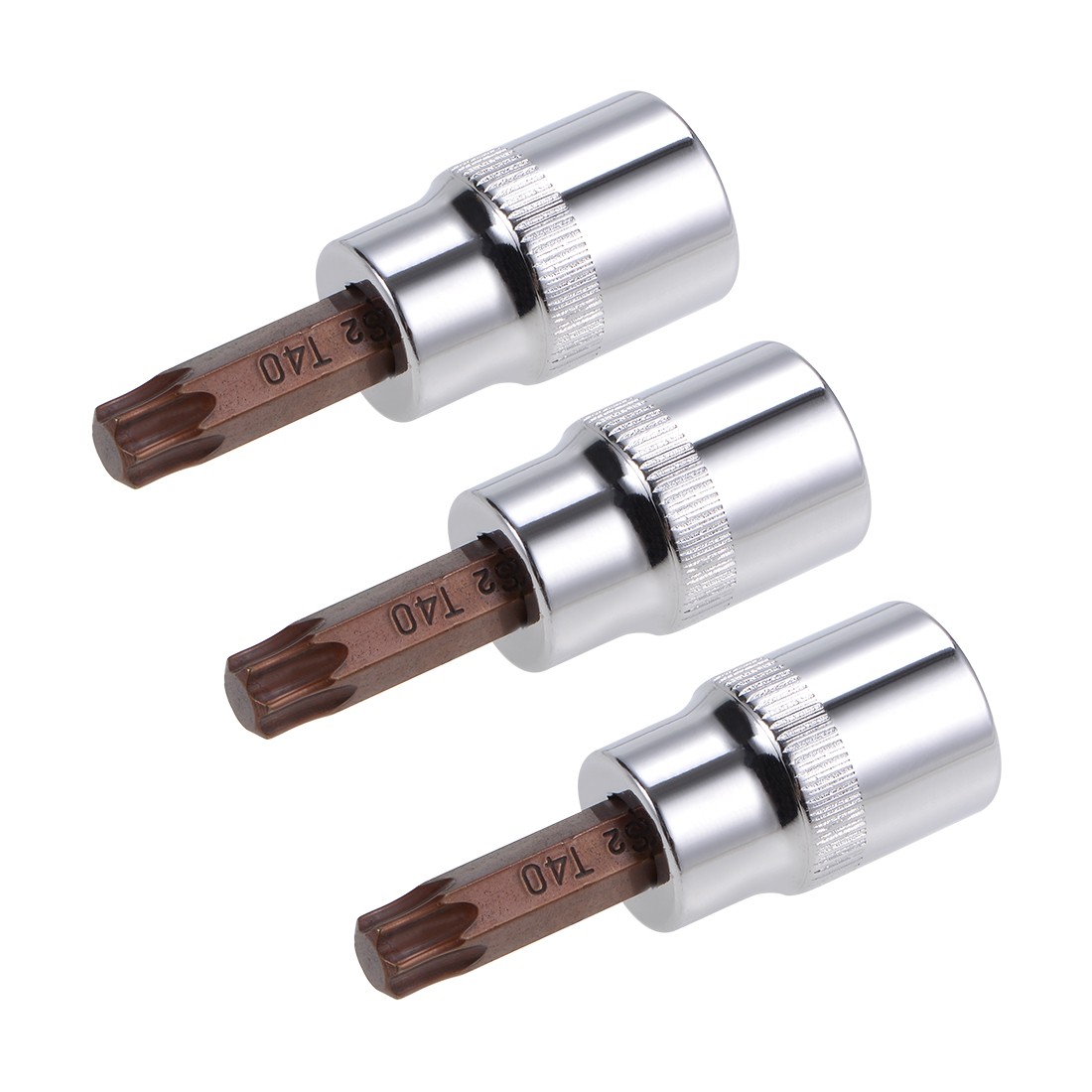 3/8-Inch Drive Bit Socket Torx T40 S2 Steel 48mm Length 3sets