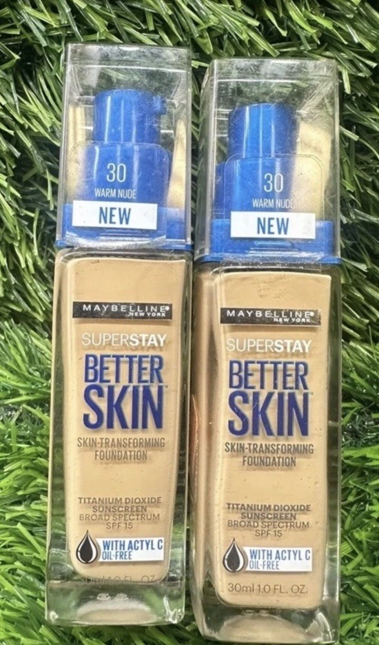 Maybelline New York Super Stay Better Skin Foundation 30 Warm Nude Read ~ 2 Pcs