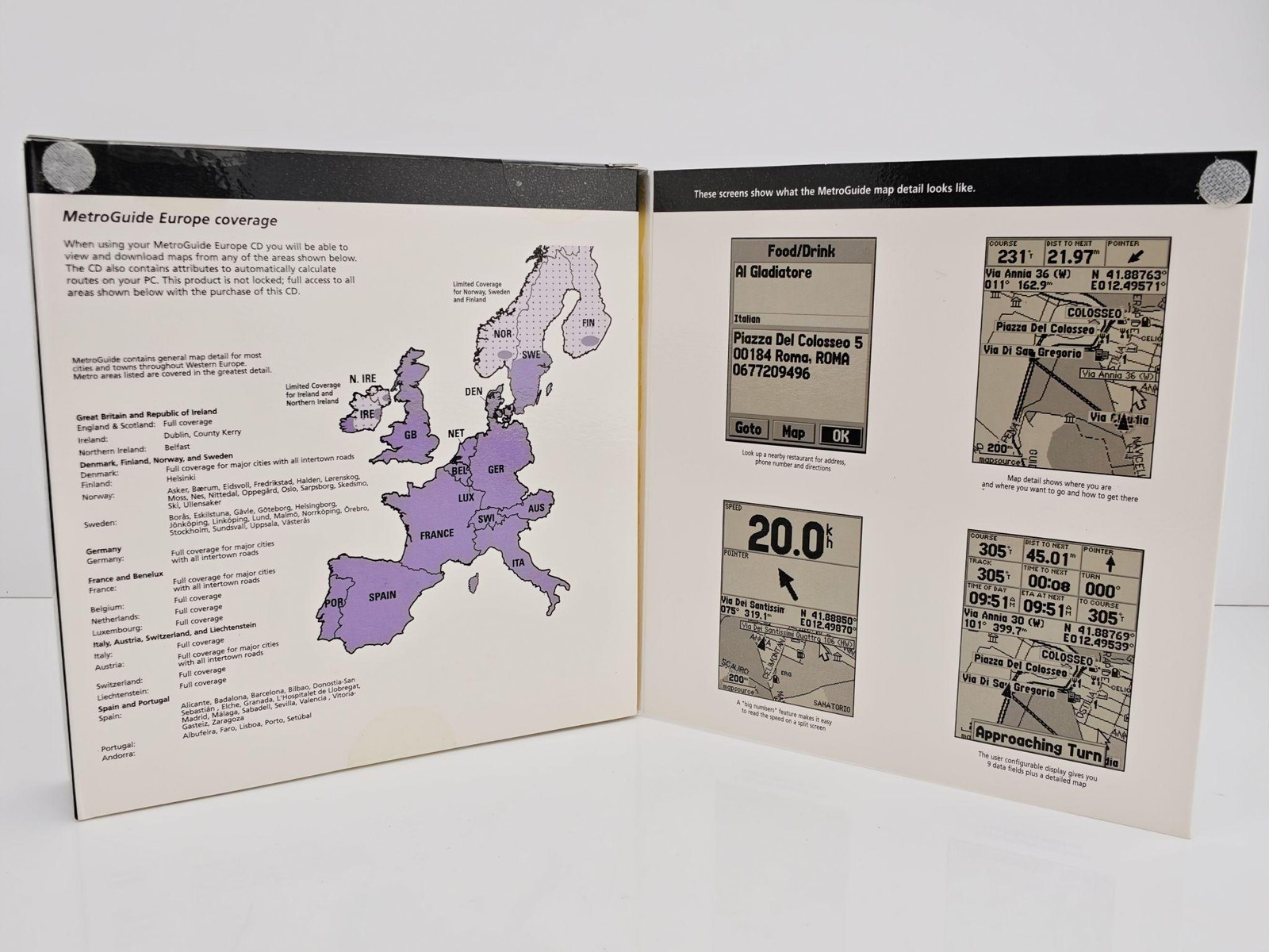 Garmin MapSource MetroGuide Europe CD-ROM Maps PC Windows Software NEW