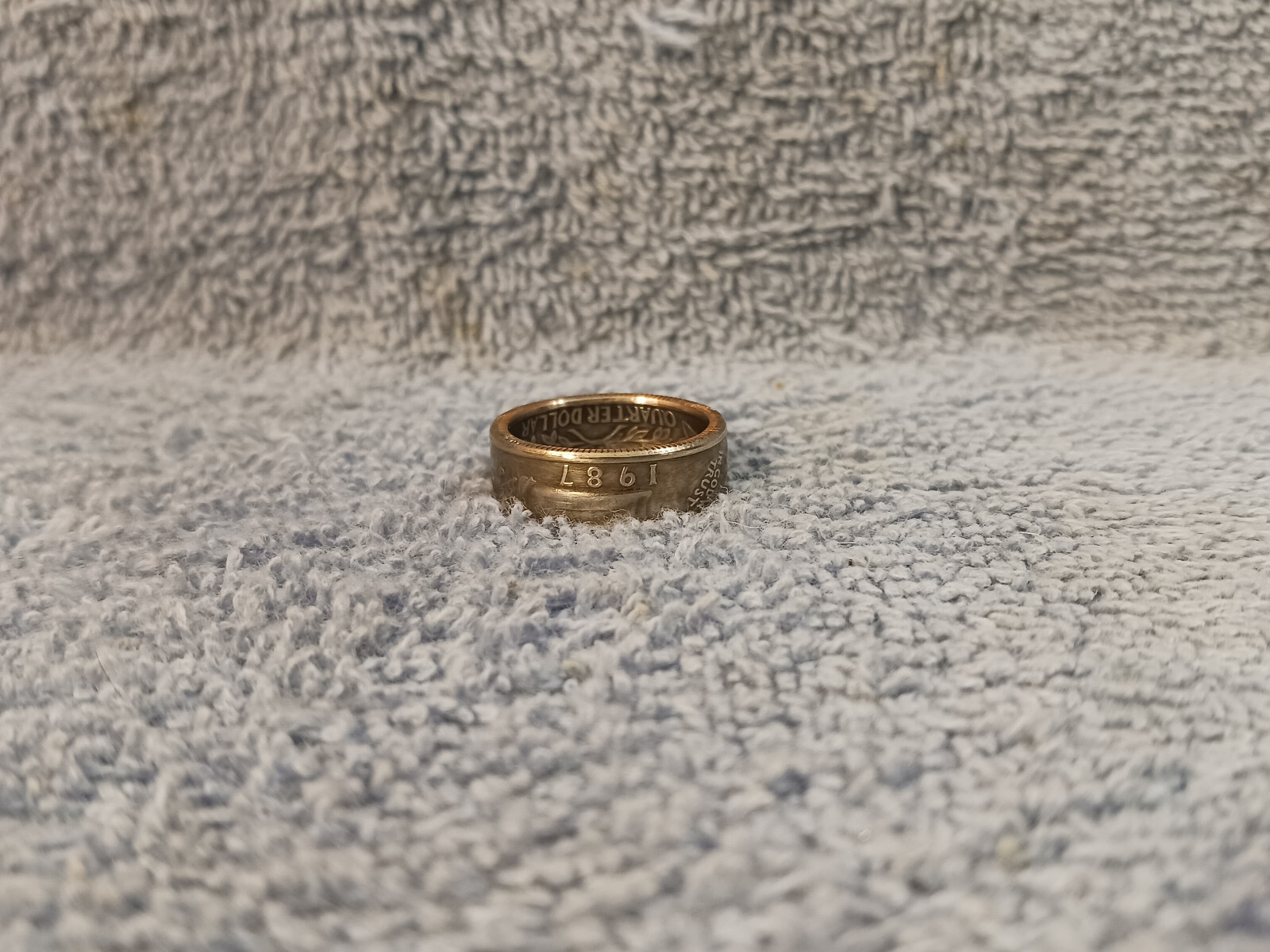 1987 Washington Quarters, coin ring, size 7-1/2