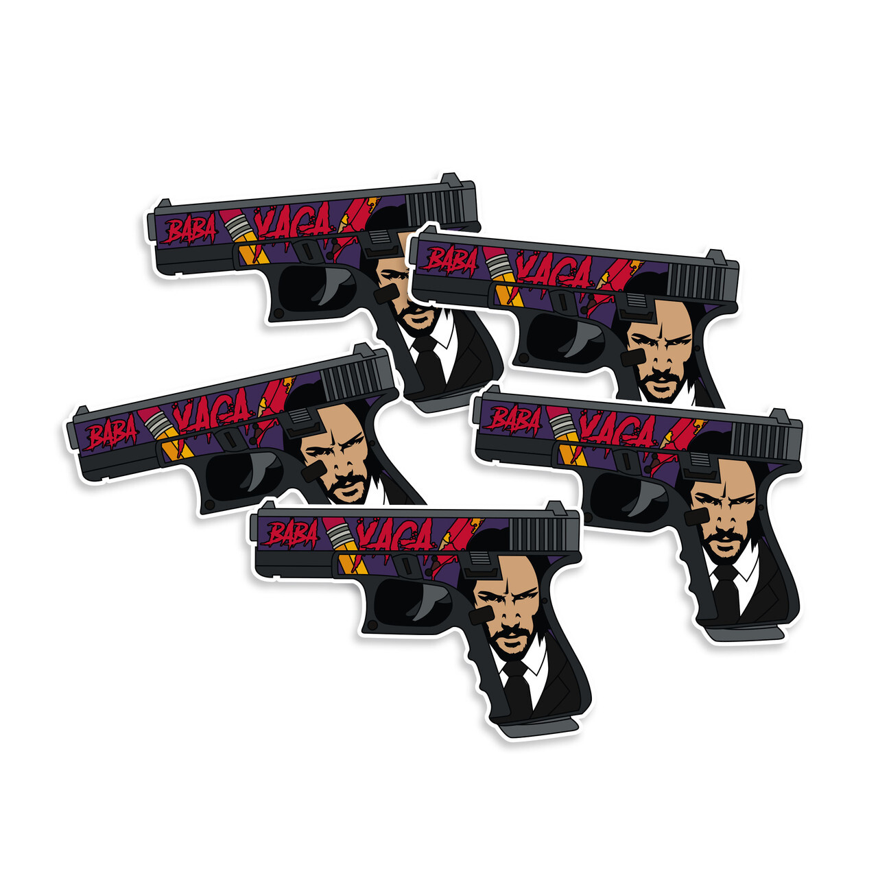 Wick Themed Striker Fire Gun Sticker