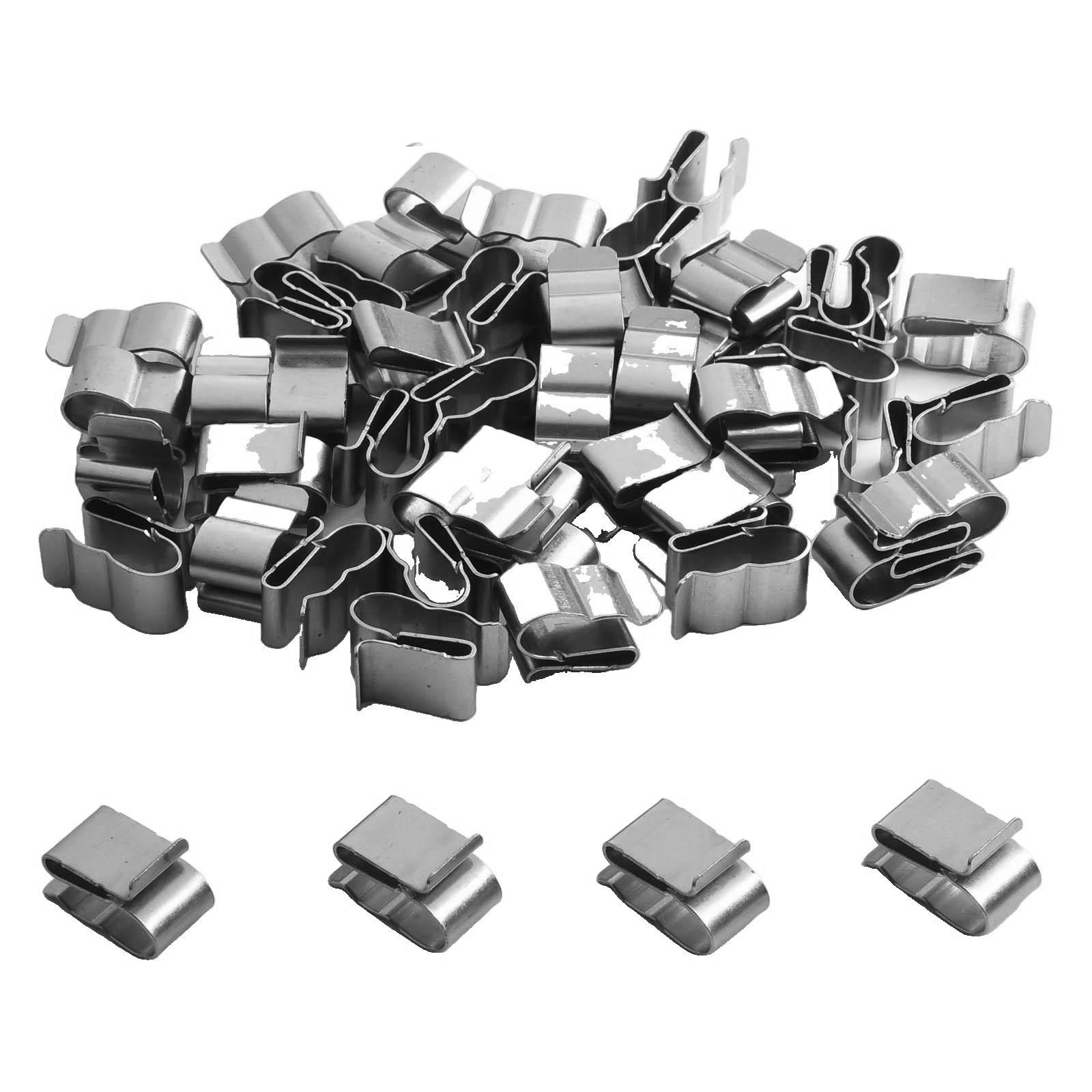 Long lasting Stainless Steel Wire Clamps 50 Pack Trailer Frame Cable Clamps
