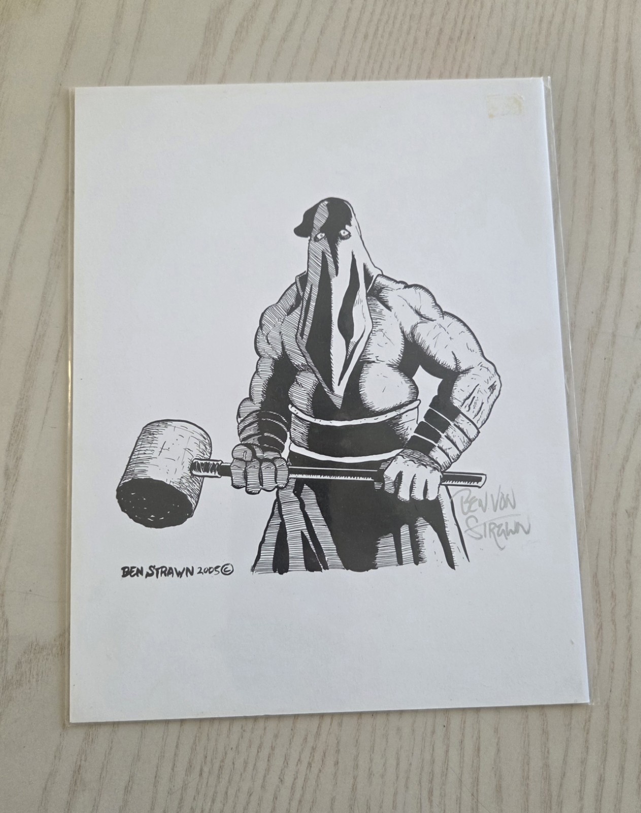 Ben Von Strawn Hand Drawn 8.5" x 11" Executioner Drawing