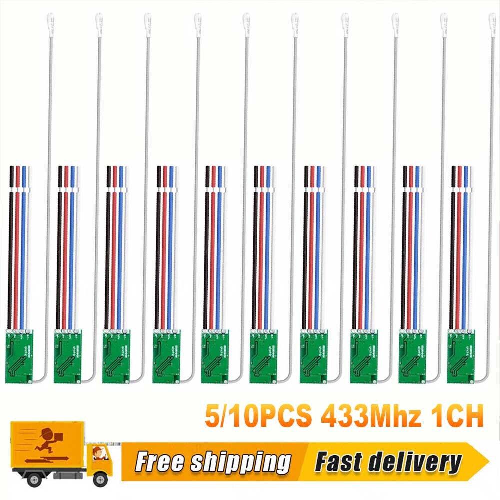5/10X RF 433Mhz Relay Receiver Wireless Remote Control Light Switch Micro Module