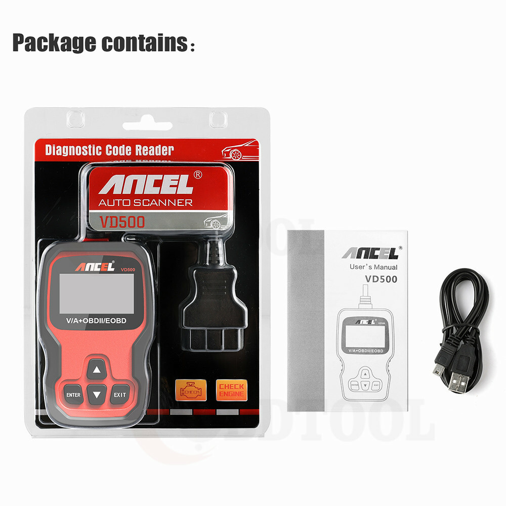 ANCEL VD500-US OBD2 Scanner Code Reader ABS SRS EPB Oil Diagnostic Tool For VW