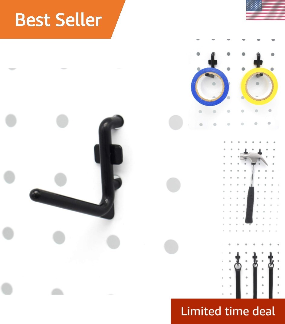 Durable 1.5 Inch Black Pegboard Hooks Kit - 100 Pack for Easy Installation