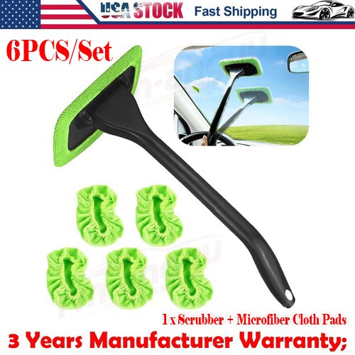 6PCS Microfiber Car Wiper Cleaner Glass Brush Window Windshield Cleaning Tool