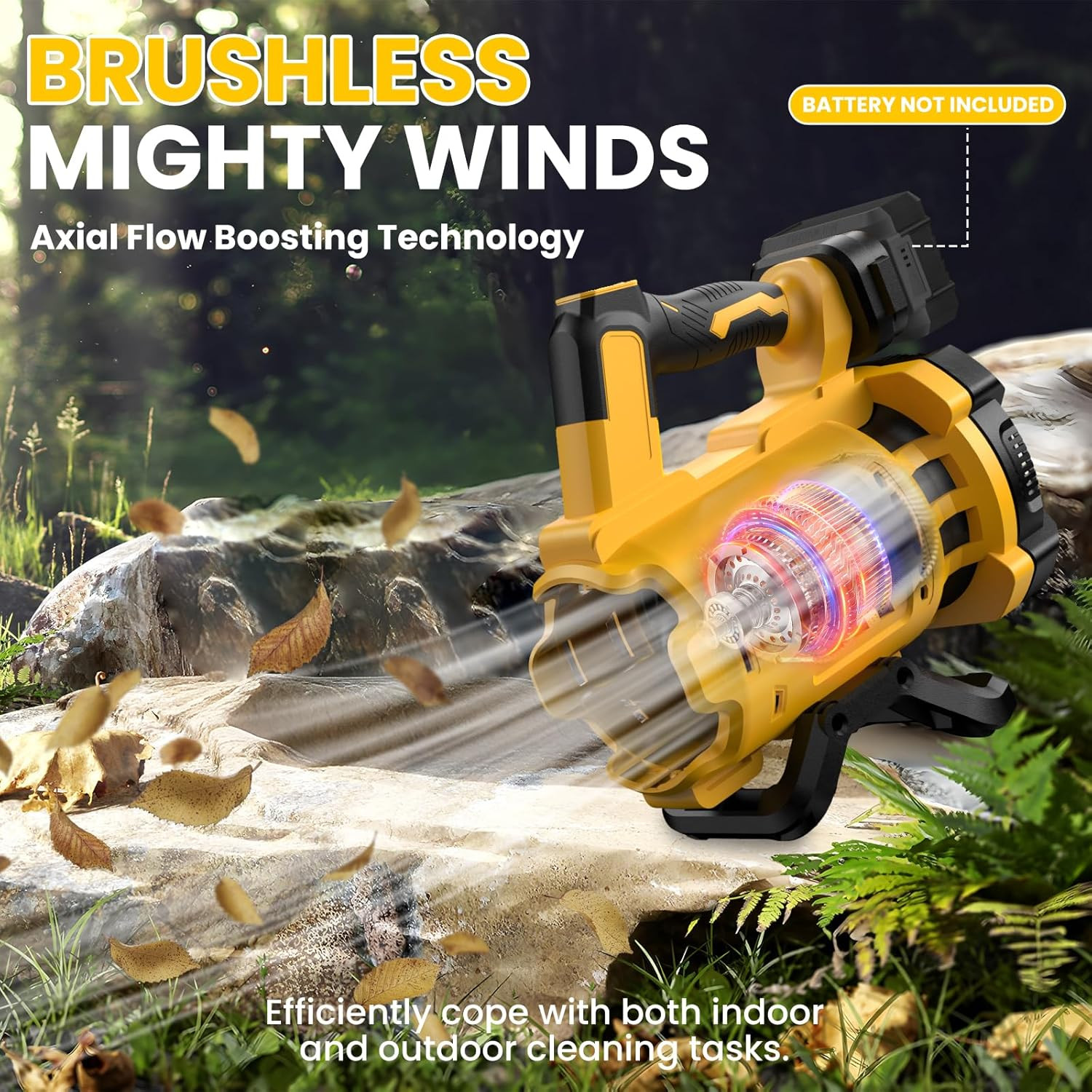 Cordless Leaf Blower for Dewalt 20V Max Battery, 480 CFM Electric Blower with Br