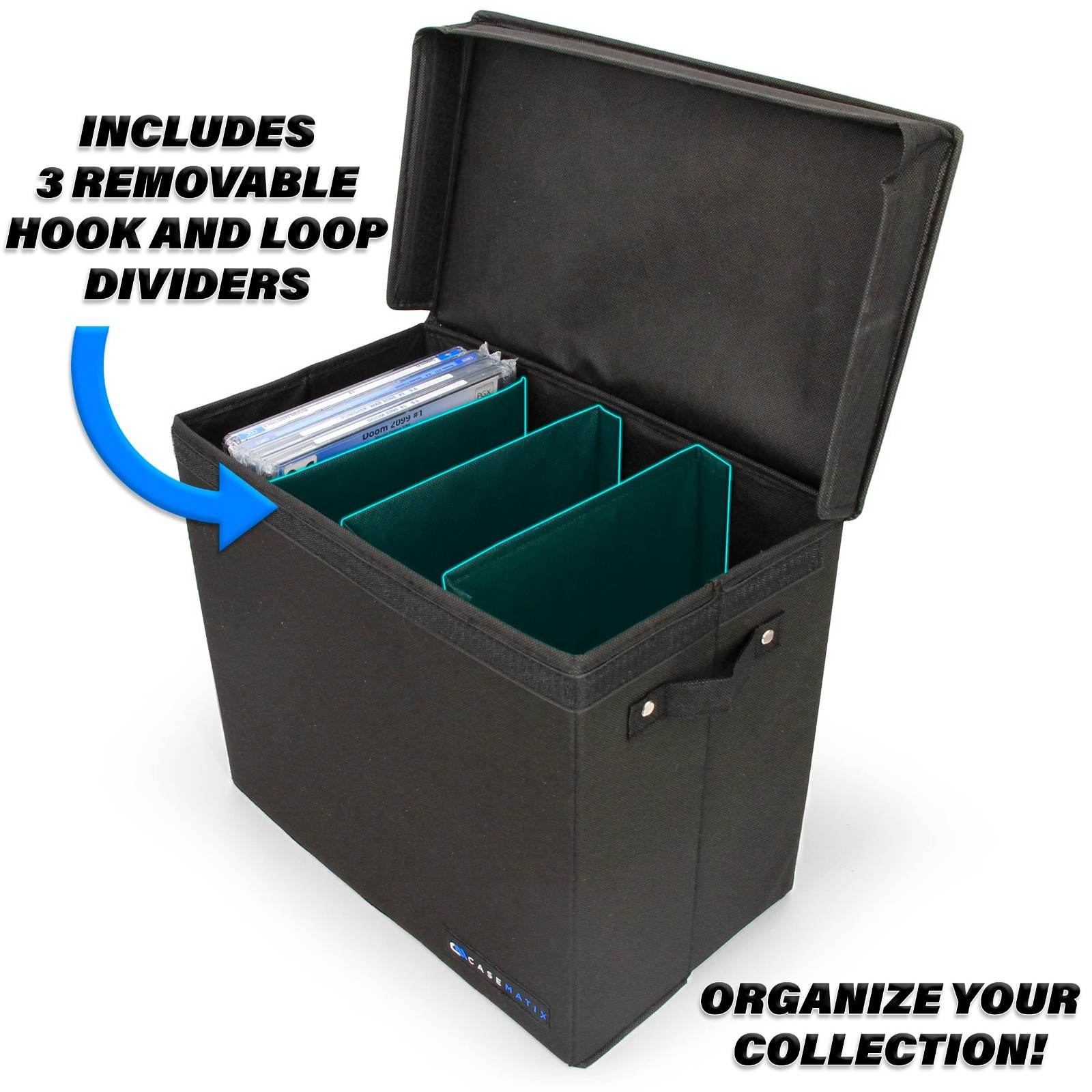 Comic Book Storage Case for 28 CGC Comics - Lightweight Bin with 3 Removable Par
