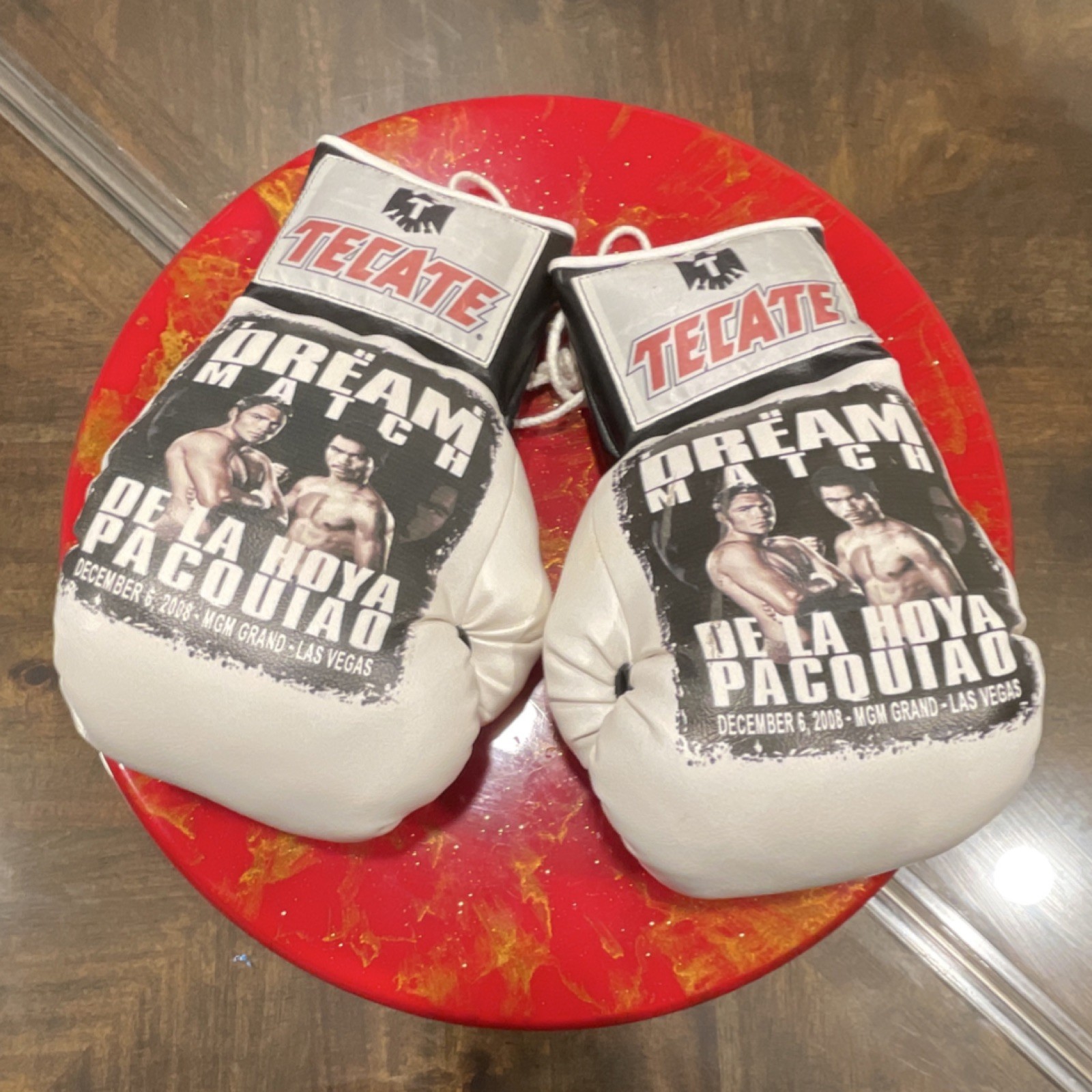 Tecate Sparring Gloves Dream Match De La Hoya vs Pacquiao White Black