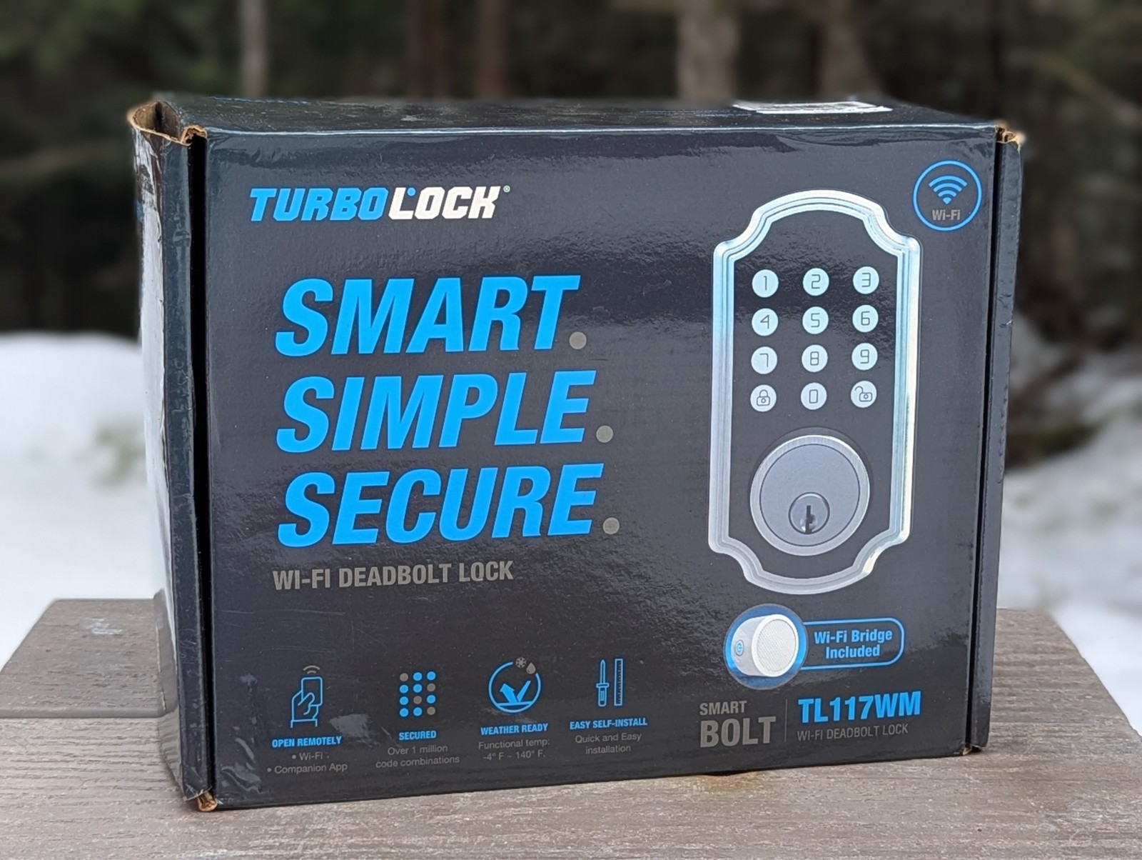 TurboLock TL117WM Smart Deadbolt Door Lock w/ Wi-Fi Bridge Keypad Brushed Nickel