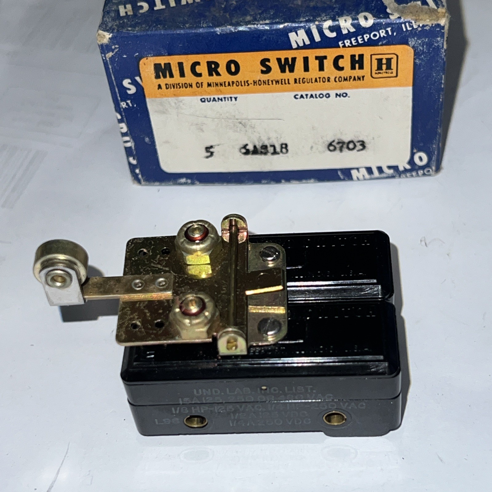 Micro Switch 6AS18 Dual Roller Switch By Honeywell New From Box 30 Day Returns