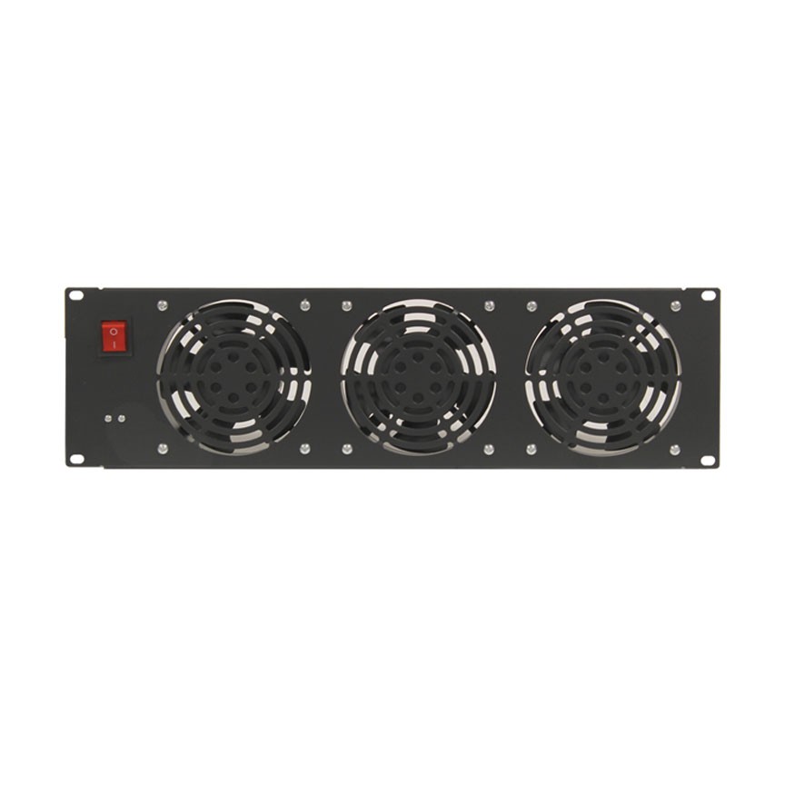 Rack Mount Server Cabinet Three 3 Fan Cooling Panel System Unit 110V Black 3U