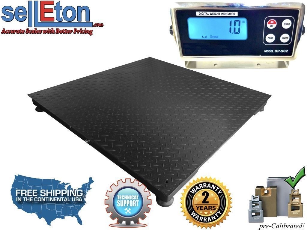Floor Scale 48" X 48" (4' X 4')  / Pallet Size With Rs-232 Port 10,000lbs X 1 Lb