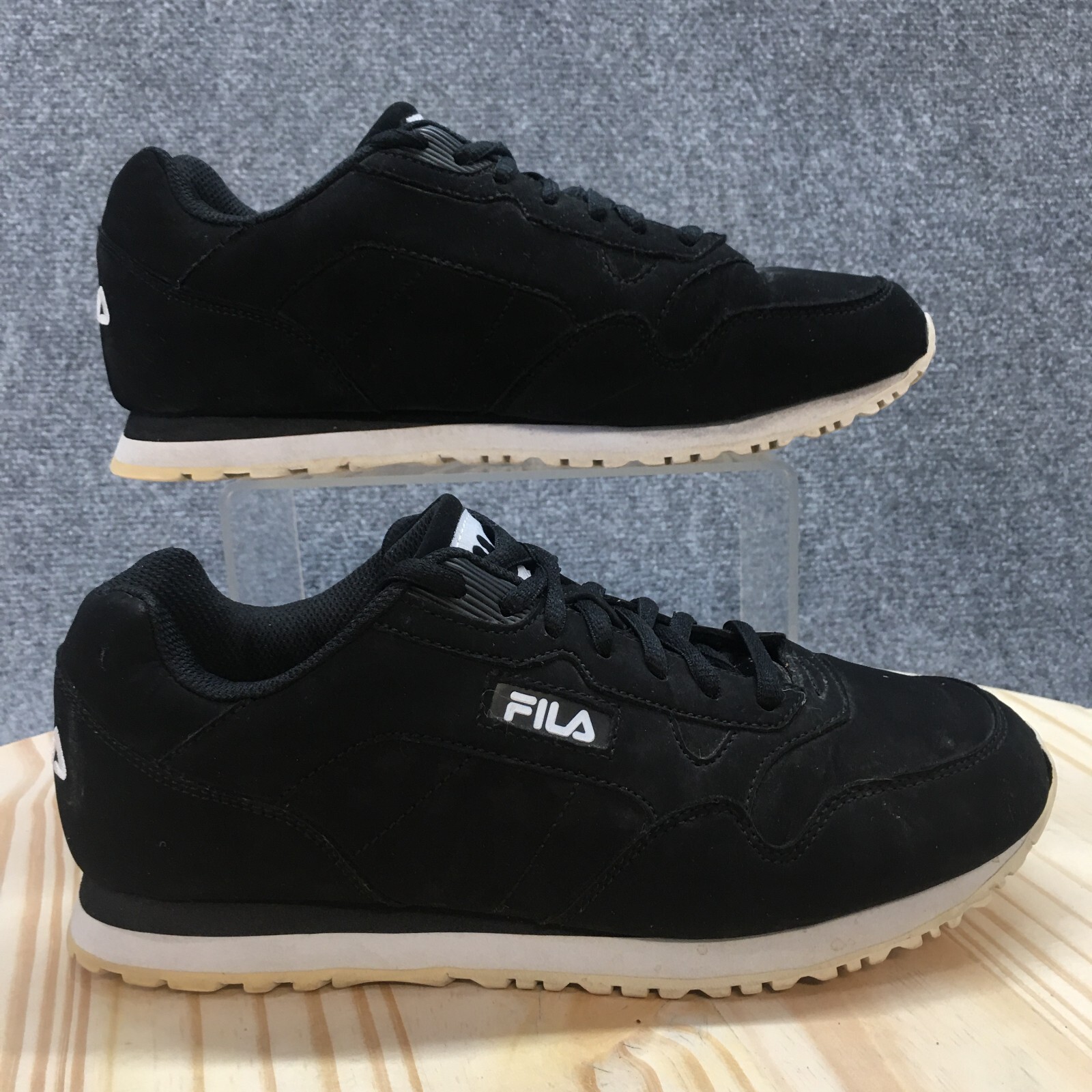 Fila Shoes Womens 9 Casual Sneakers 5K M00003-013 Black Suede Lace Up Low Top