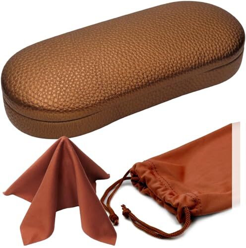 Hard Glasses case - Small Chic Sunglasses with easy opening lip  As166l Bronze