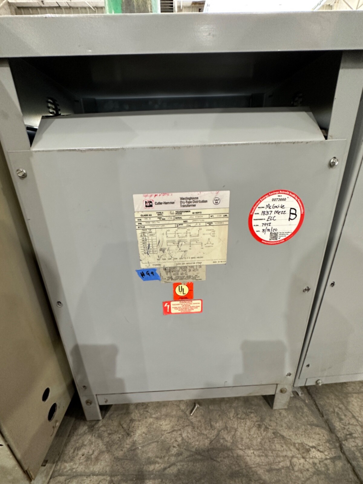 Cutler 30kva Transformer 3 Phase 480v-208v/120v 460v 440v 220v 230V DELTA WYE