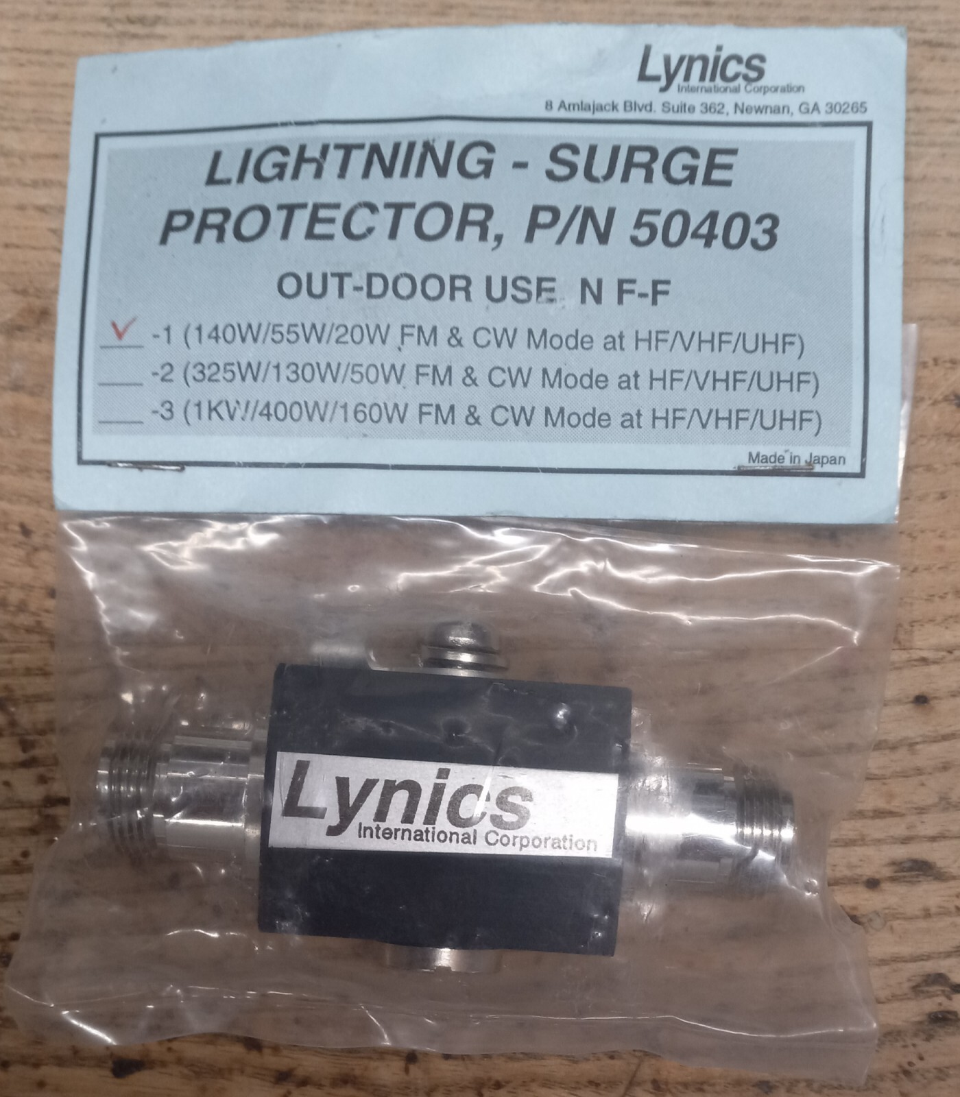 Vintage Lynics 50403 LIGHTNING - SURGE PROTECTOR Ham Radio 140W/55W/20W OUTDOOR