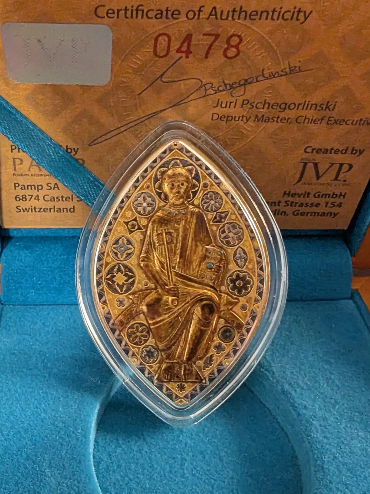 2014 Silver 1 Oz Medal .999 Peter In Glory Gilden #478  Lower Mintage