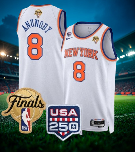 Men's New York Knicks OG Anunoby White 2026 Champions Jersey