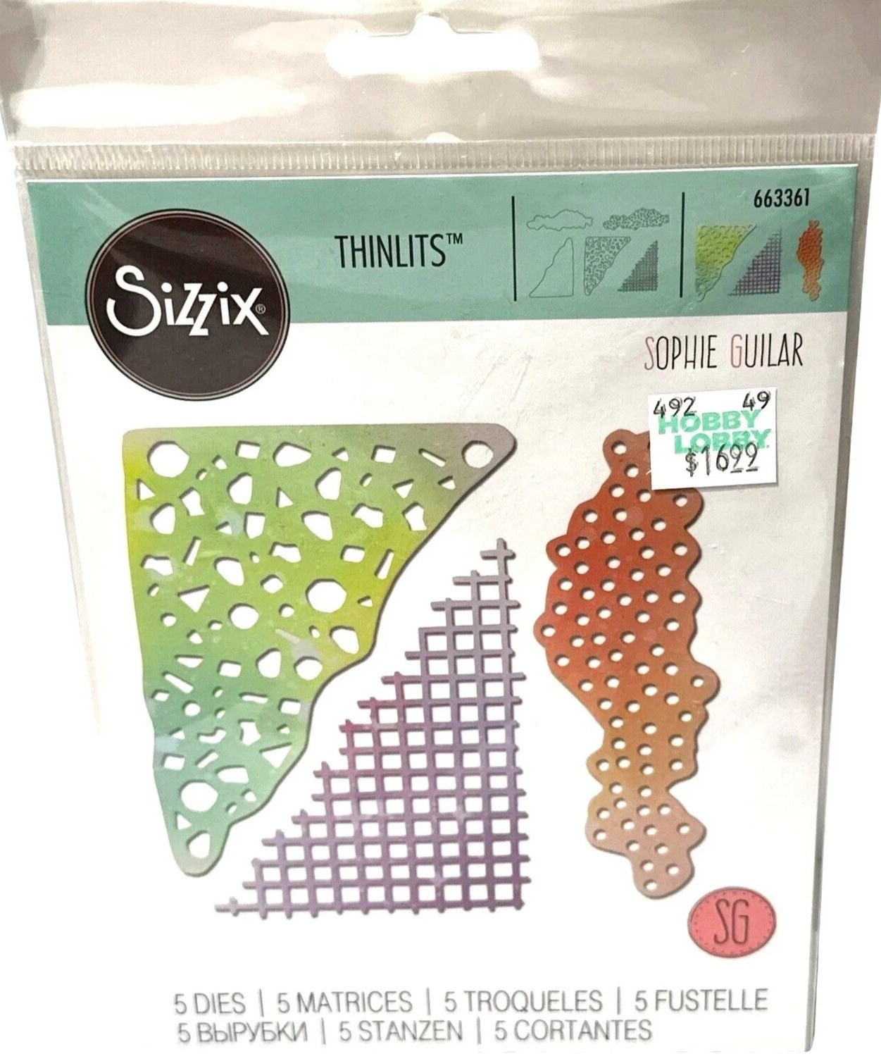 Sizzix Thinlits Geometric Mask Set Dies Paper Cutting Background Dot Confetti