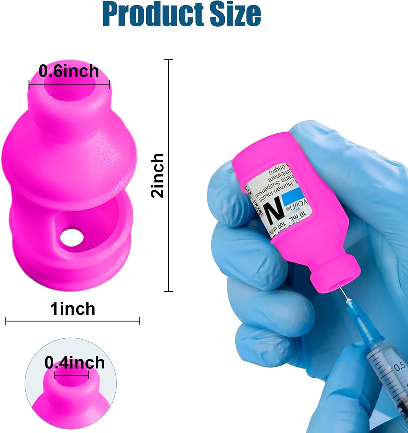 3-Pack Insulin Vial Protector Sleeve Silicone Case for 10mL Vials Pink