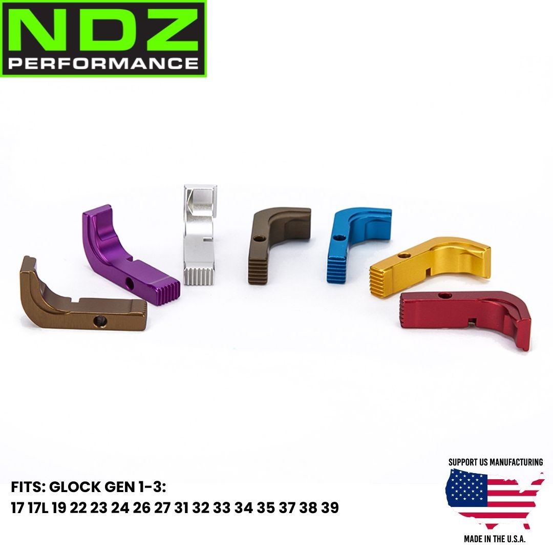 NDZ Magazine Release for Glock Gen 1-3 17 19 Aluminum AMBI - Choose Size