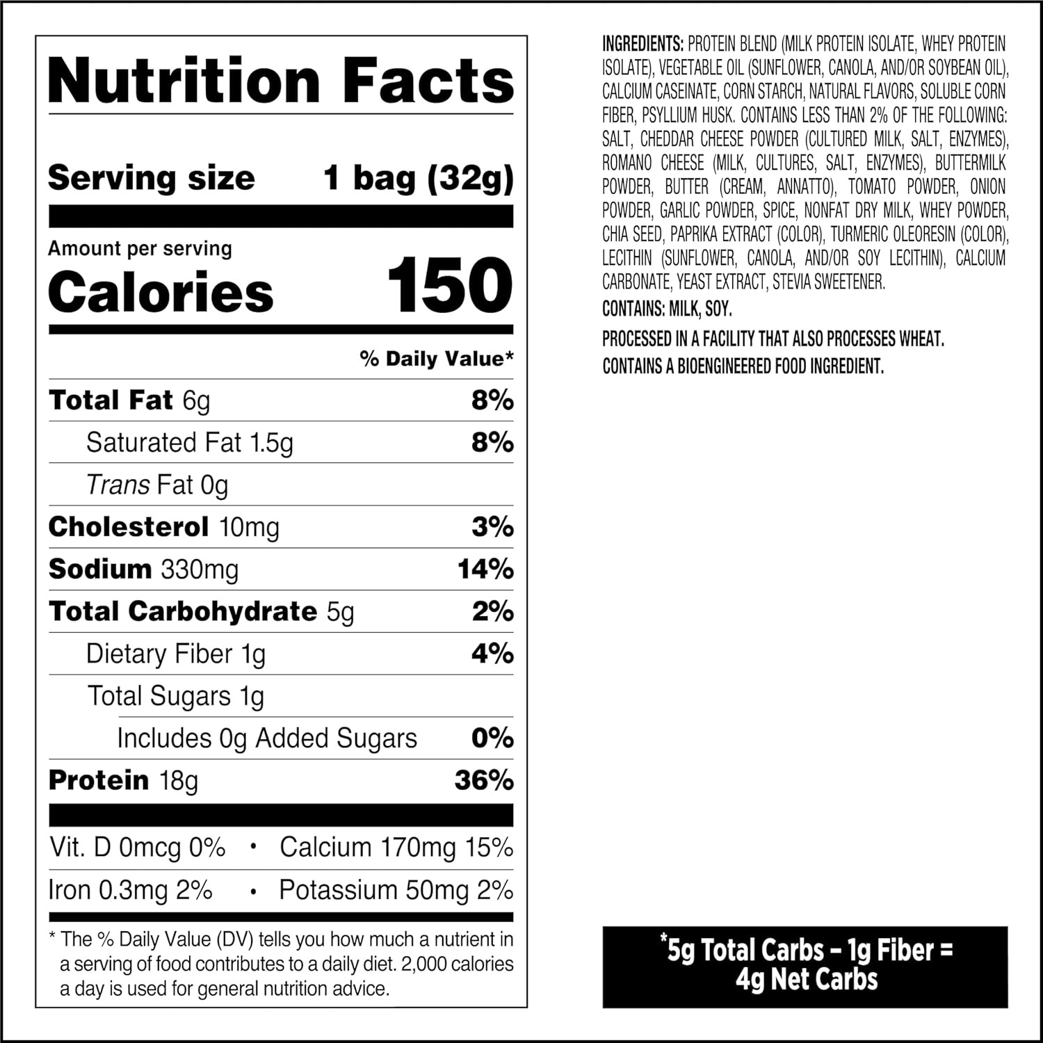 Nutrition Tortilla Style Protein Chips Variety Pack, Chili Lime, Nacho Cheese, L
