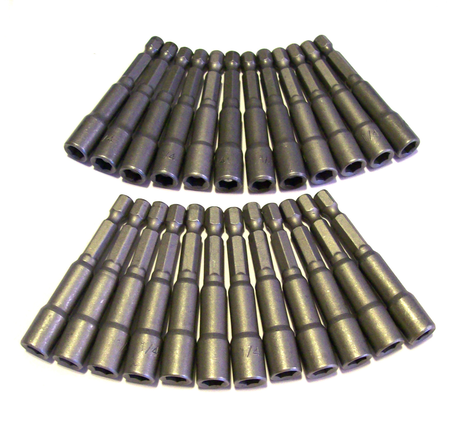 24 GOLIATH INDUSTRIAL 1/4" MAGNETIC NUT SETTERS HEX SHANK MNS14  2-9/16" DRIVER
