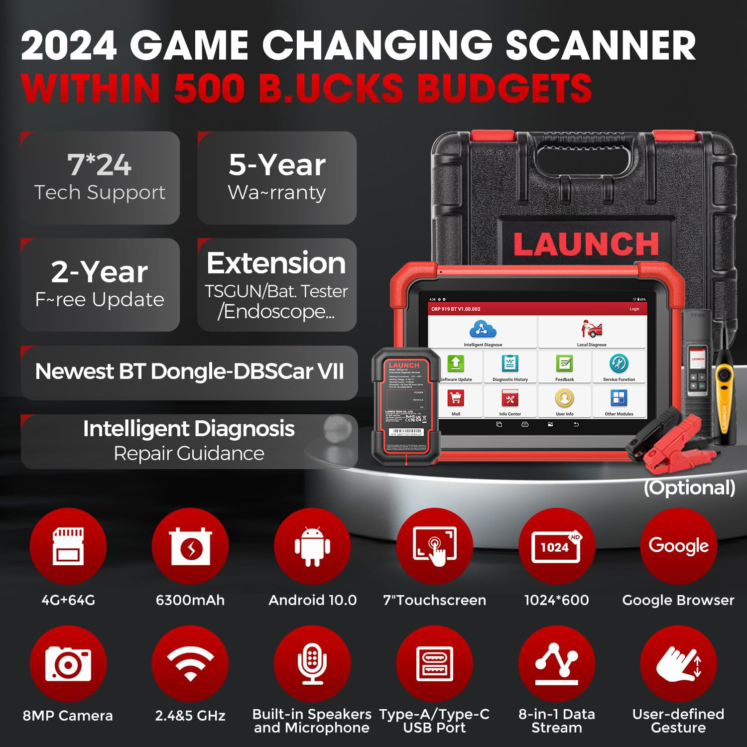 2025 LAUNCH X431 CRP919X PRO Bidirectional Car Diagnostic Scanner Key Coding BT