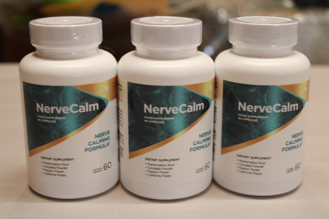 Lot of 3 Neonature NerveCalm Relaxing Herbal Blend 60 Caps 12/26 NEW ^