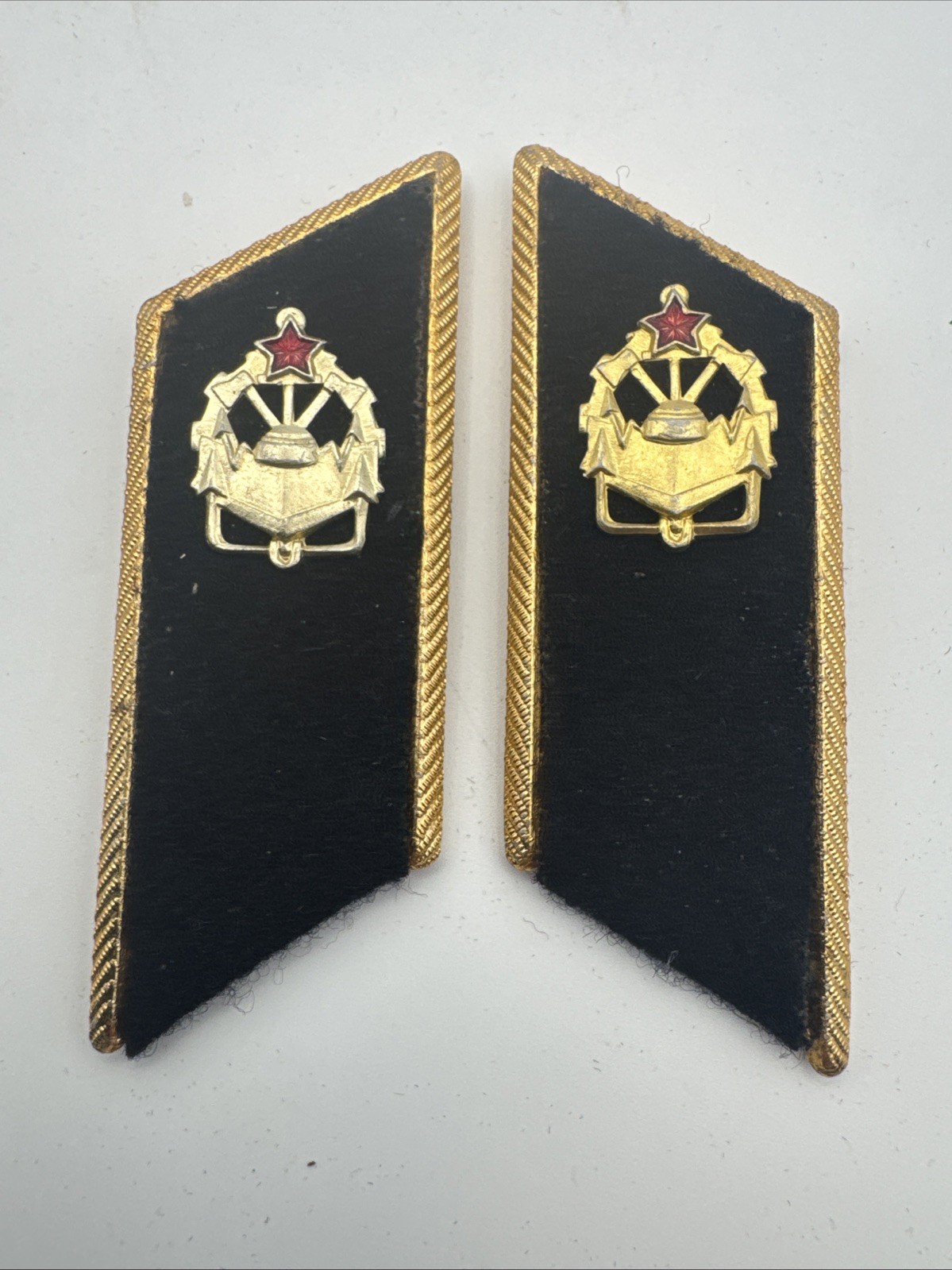 Soviet Union Military Red Army Dress Parade Collar Tabs Insignia Engineers USSR