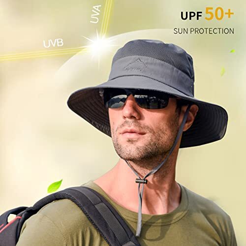 Sun Hats for Men Women Fishing Hat UPF 50+ Breathable Wide 1 1pack-dark Grey