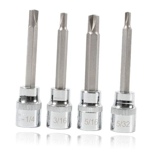 4 Pack Clutch Head Bit Socket Set - 3/8" Square Drive for Chevy Cars