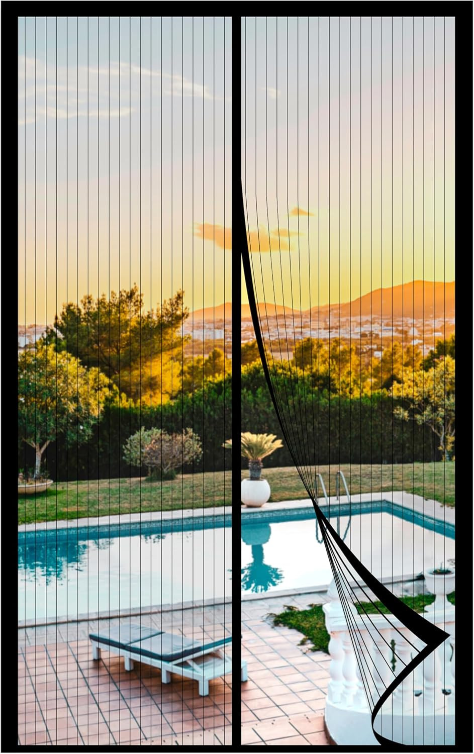Magnetic Screen Door Mesh 34" X 82" - Fits 32" X 80" Door Size, Works for Patio,