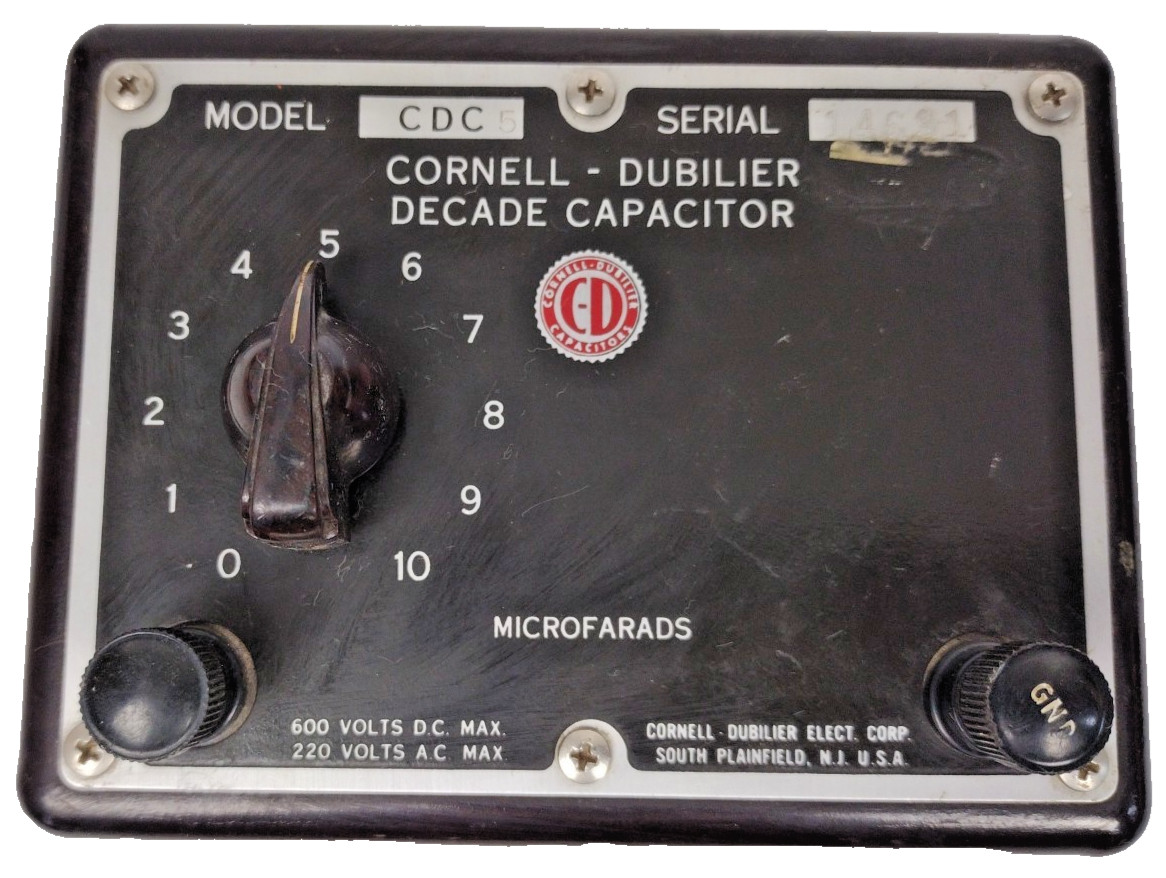 Vintage CDC Cornell Dubilier Decade Capacitor Electronics CDC-5 Untested