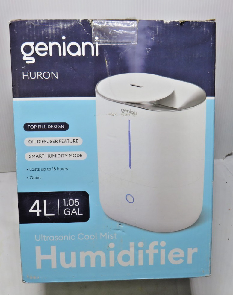 Geniani Huron Cool Mist Ultrasonic Humidifier 4L 1.05 Gal New