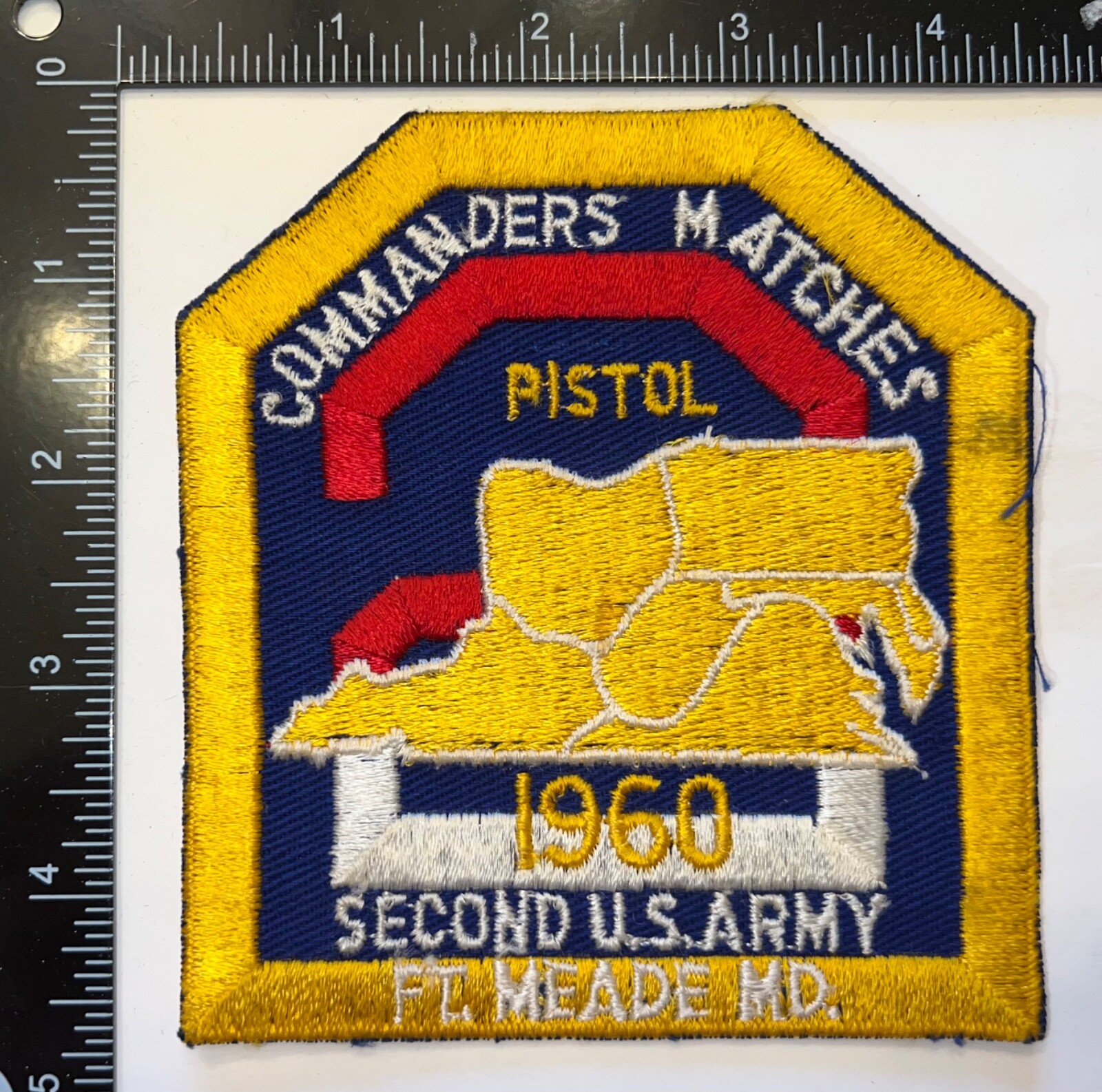 Cold War 2nd US Army Pistol Commanders Matches 1960 Ft Meade LARGE JACKET Patch
