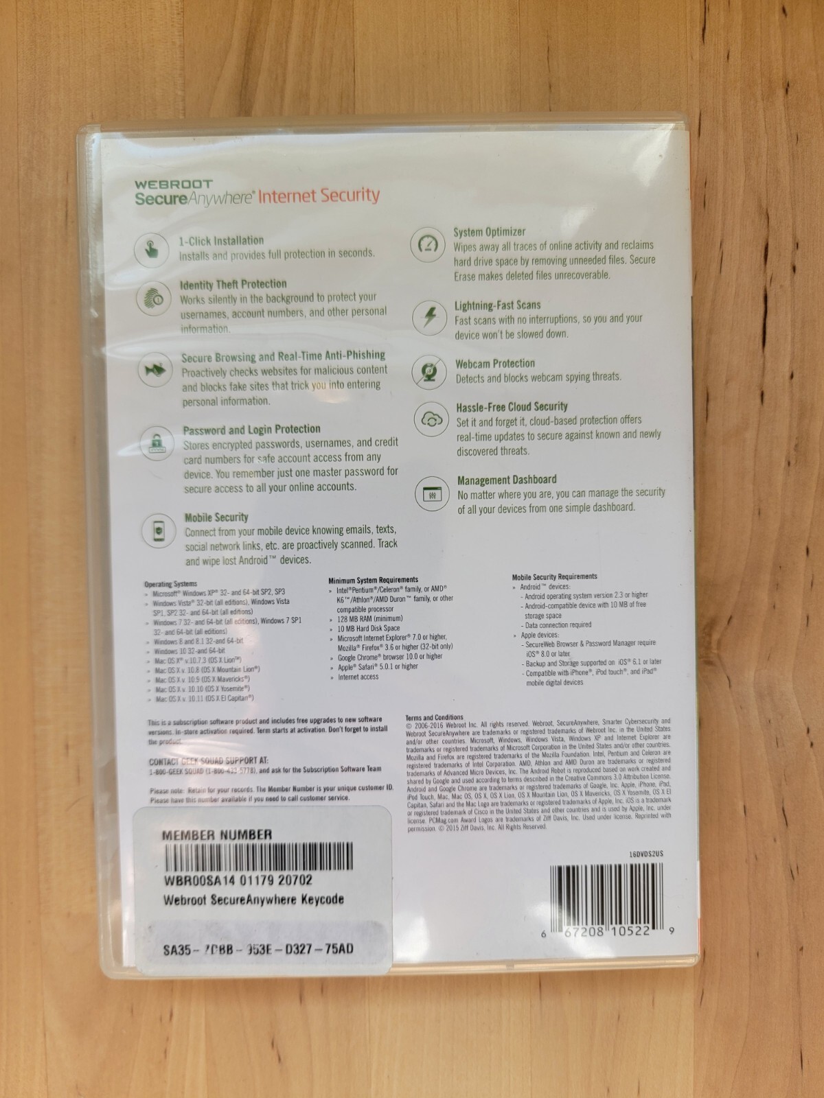 Webroot Secure Anywhere (PC, MAC, & MOBILE) Internet Security, New