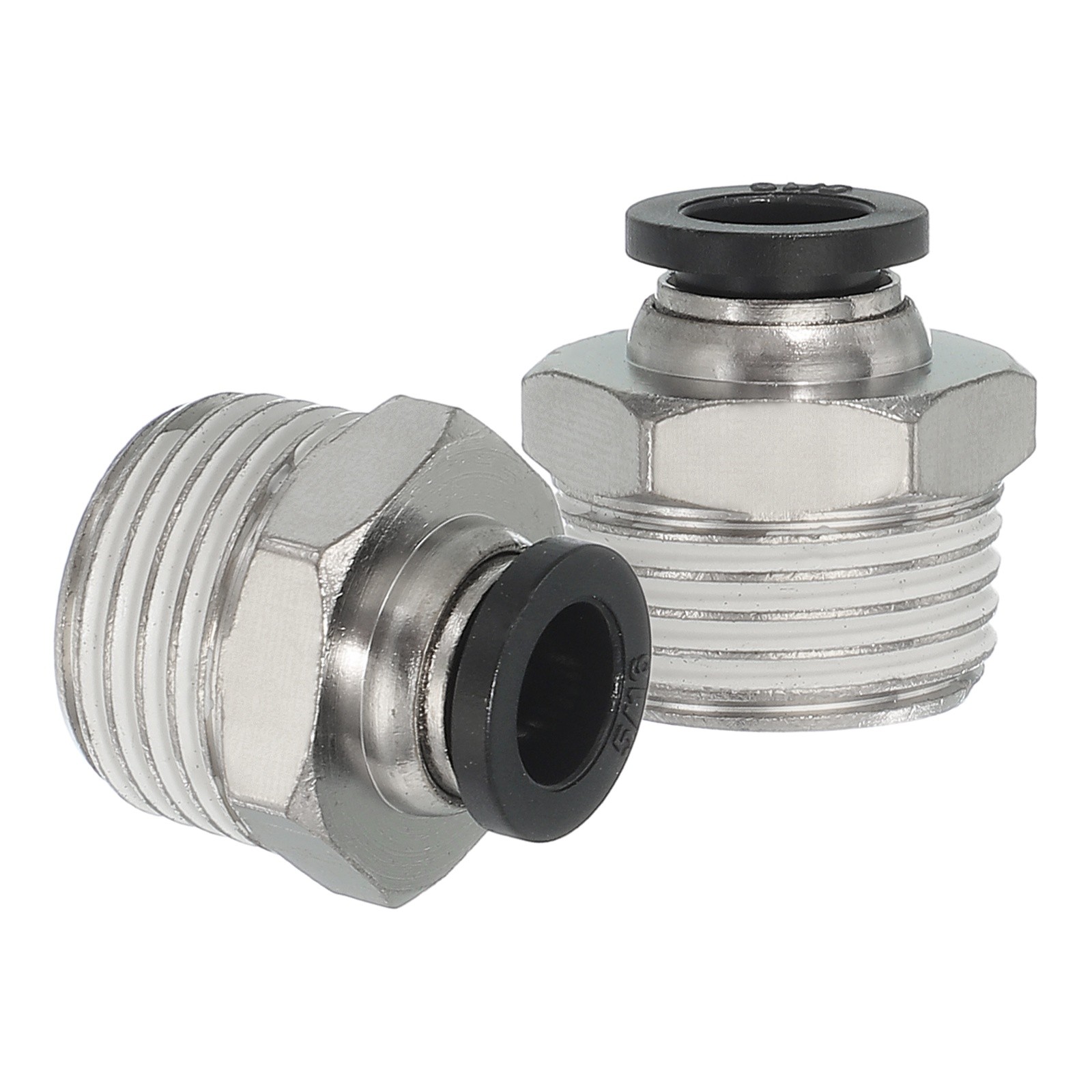 2 Pcs NPT Female 5/16" Tube OD x 1/2" NPT Thread Push to Connect Fittings, Black