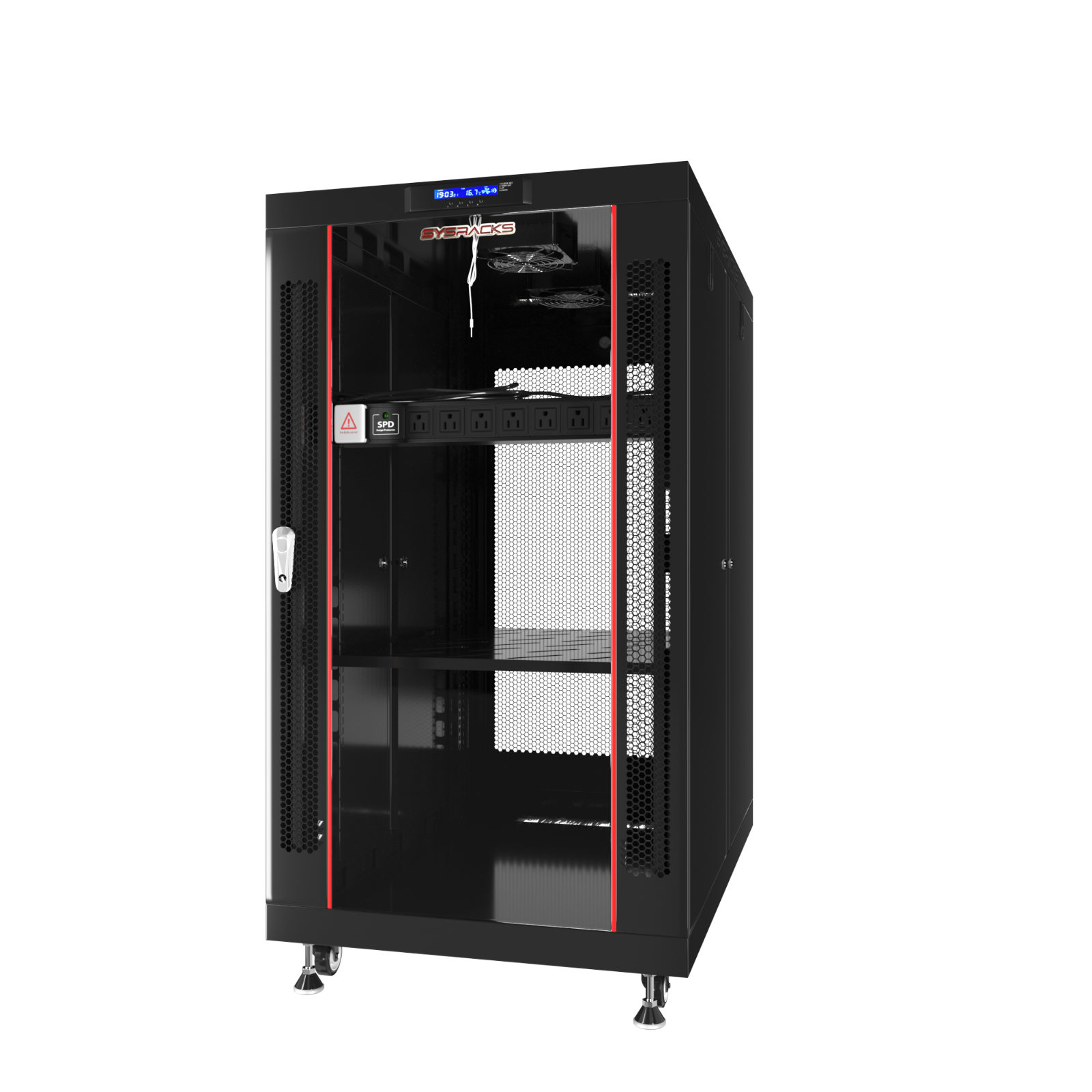 22U Server Rack Cabinet Premium Network Enclosure 35" Depth Data Cabinet wheels