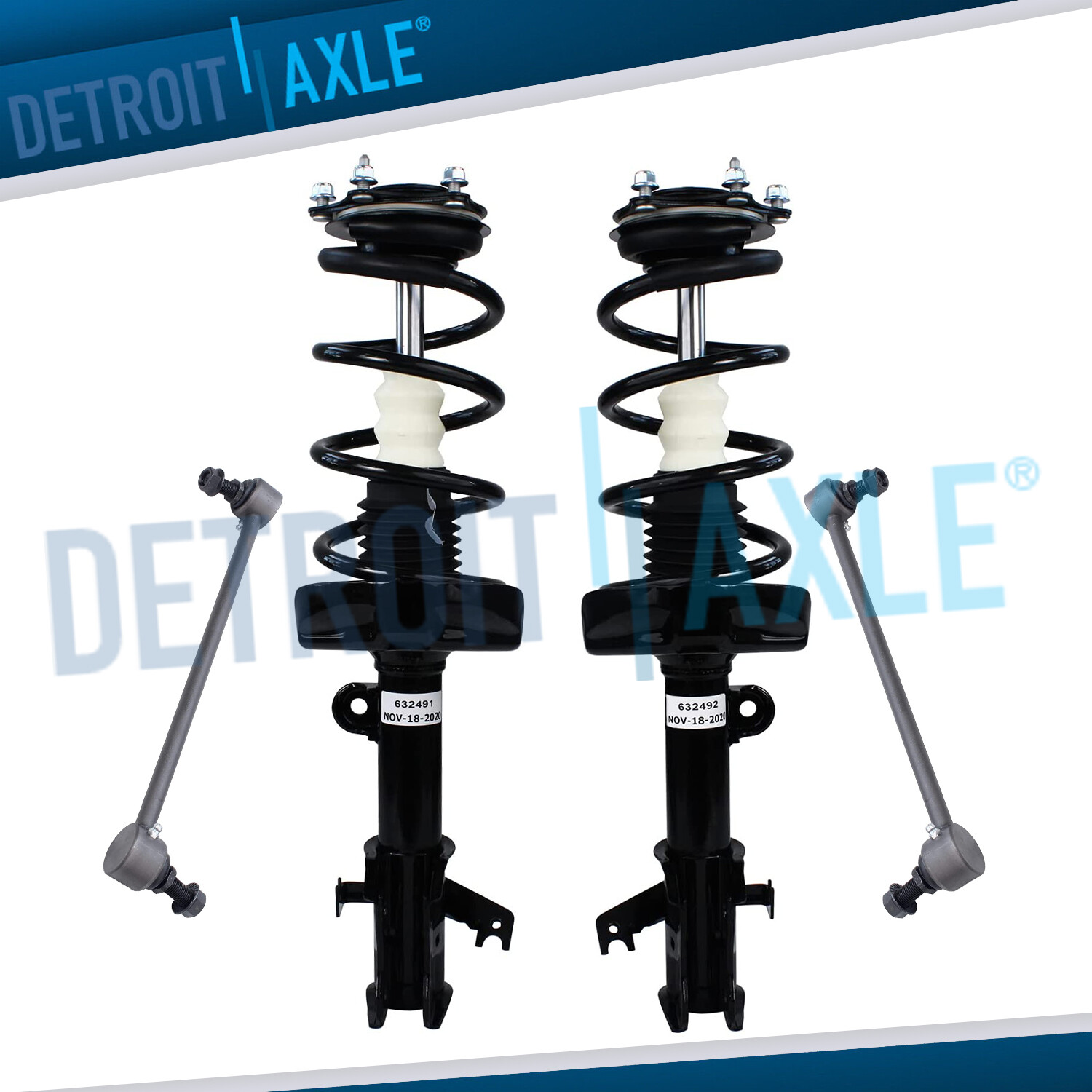 Front Struts w/ Coil Spring Assembly Sway Bars Kit for 2007 - 2014 Honda CR-V