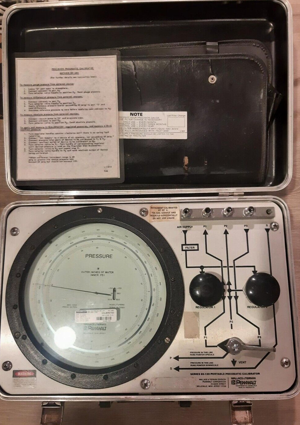 Pennwalt Portable Pneumatic Calibrator Series 65-120 Wallace & Tierman