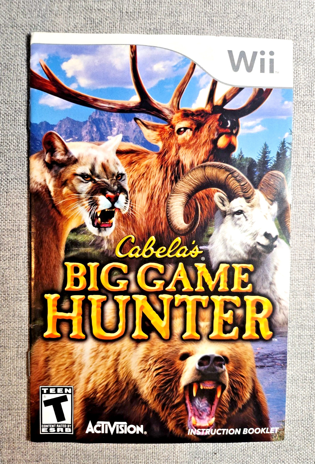 Cabela's Big Game Hunter Instruction Manual Only - Nintendo Wii